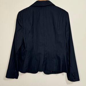 NWT Worthington Blazer Women's 16 Fits Like a 12 Black Stripe Suit Jacket Career